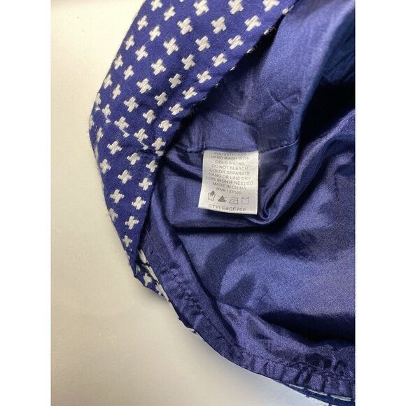 Dina Be Women’s Pleated Navy Mini Skirt White “X” or Crosses Size Small - Picture 4 of 7